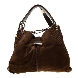 Jimmy Choo Dark Brown Suede Shoulder Bag